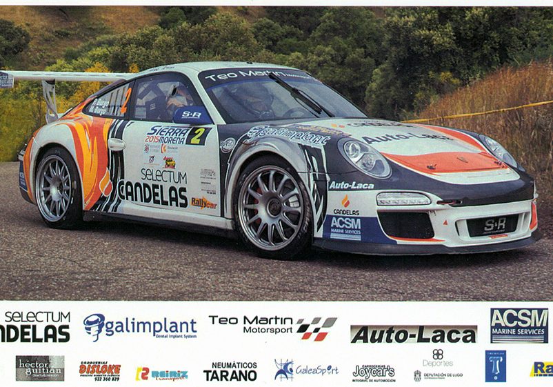 Porsche 997 GT3 RS 3.8, #2, 33. Rallye Sierra Morena 2015, 18,6 x 10,5 cms
