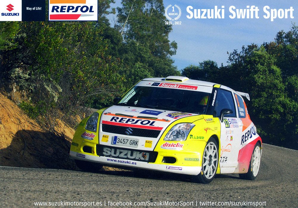 Suzuki Swift Super 1600, #17, 33. Rallye Sierra Morena 2015, 21,0 x 14,8 cms
