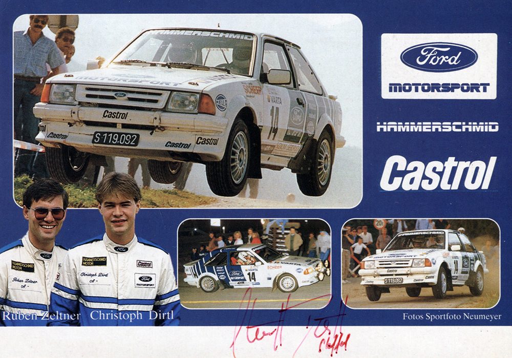 Ford Escort RS Turbo, #14, 16. Int. Kärnten Rallye 1985, 14,8 x 10,5 cms