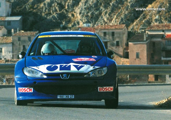 Peugeot 206 XS Super 1600, #71, 70. Rallye Automobile Monte-Carlo 2002, 17,5 x 11,5 cms