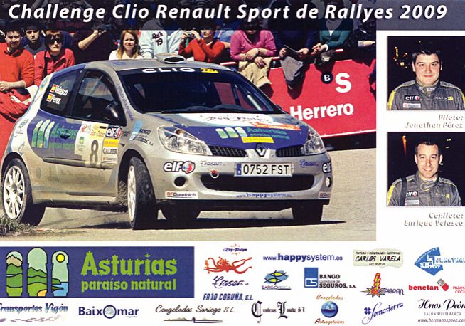 Renault Clio R3, #8, 29. Rallye Villa de Tineo 2009, 15,0 x 10,0 cms