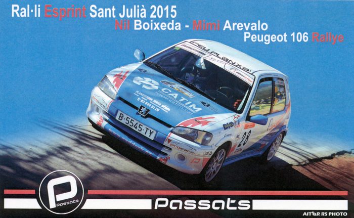 Peugeot 106 Rallye, #28, 18. Ral.li Esprint Sant Julià 2015, 18,0 x 11,2 cms