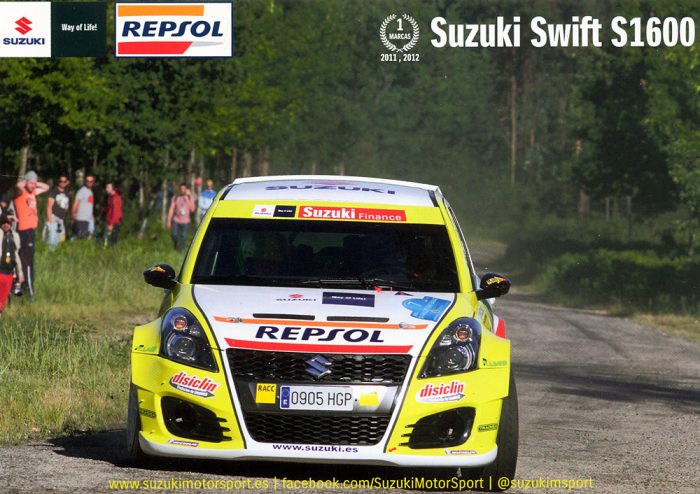 SuzukI Swift Super 1600, #7, 51. Rallye Internacional Rías Baixas 2015, 21,0 x 14,8 cms