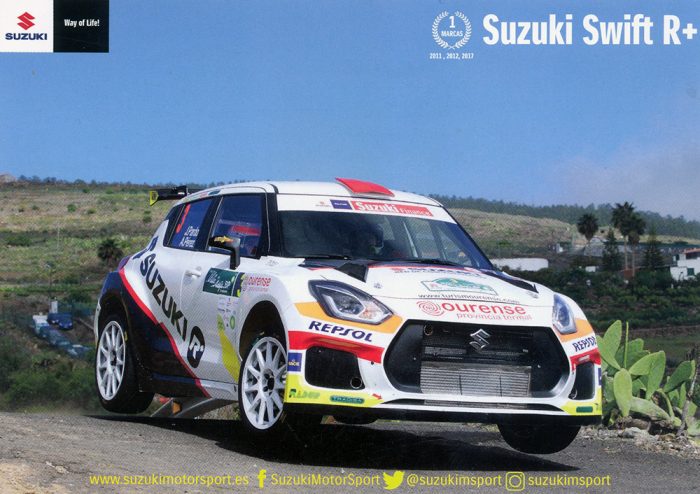 Suzuki Swift Sport R+, #3, 28. Rally Villa de Adeje 2018, 21,0 x 14,8 cms