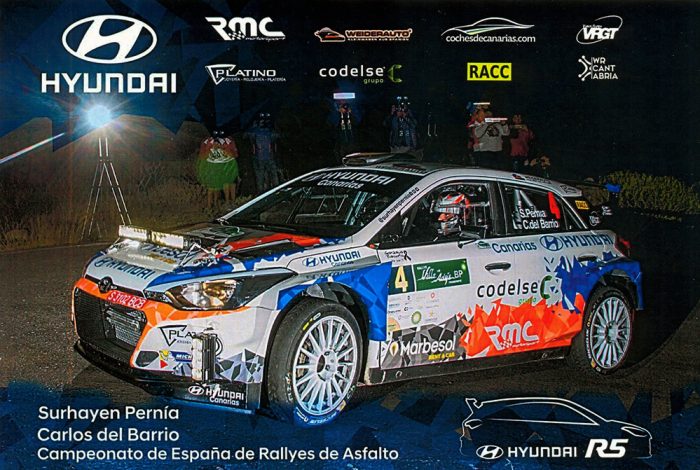 Hyundai i20 R5, #4, 27. Rally Villa de Adeje 2017, 17,8 x 11,9 cms